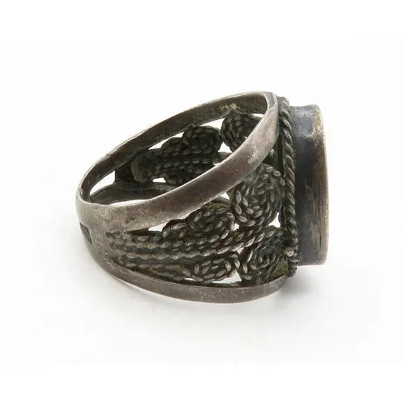 925 Sterling Silver Vintage Antique Rope Twist Band Ring Sz 6.5 RG13244